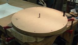Cuttiing the Radius on the Rim of the Guitar